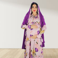 Load image into Gallery viewer, MALIKAT ALWURUD PERSIAN PINK LAYERED MATERNITY AND NURSING GOWN
