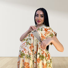 Load image into Gallery viewer, PEACH BLOSSOM FLORAL LULU SLEEVELESS MATERNITY AND NURSING GOWN
