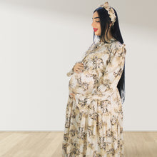 Load image into Gallery viewer, MALIKAT ALWURUD BROWN LAYERED MATERNITY AND NURSING GOWN
