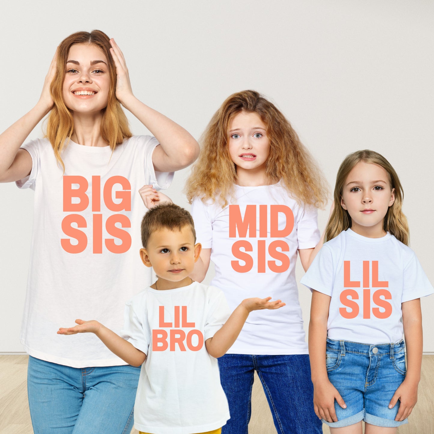 SIGNATURE BLUSH PEACH BRO/ BIG SIS MATCHING T-SHIRT