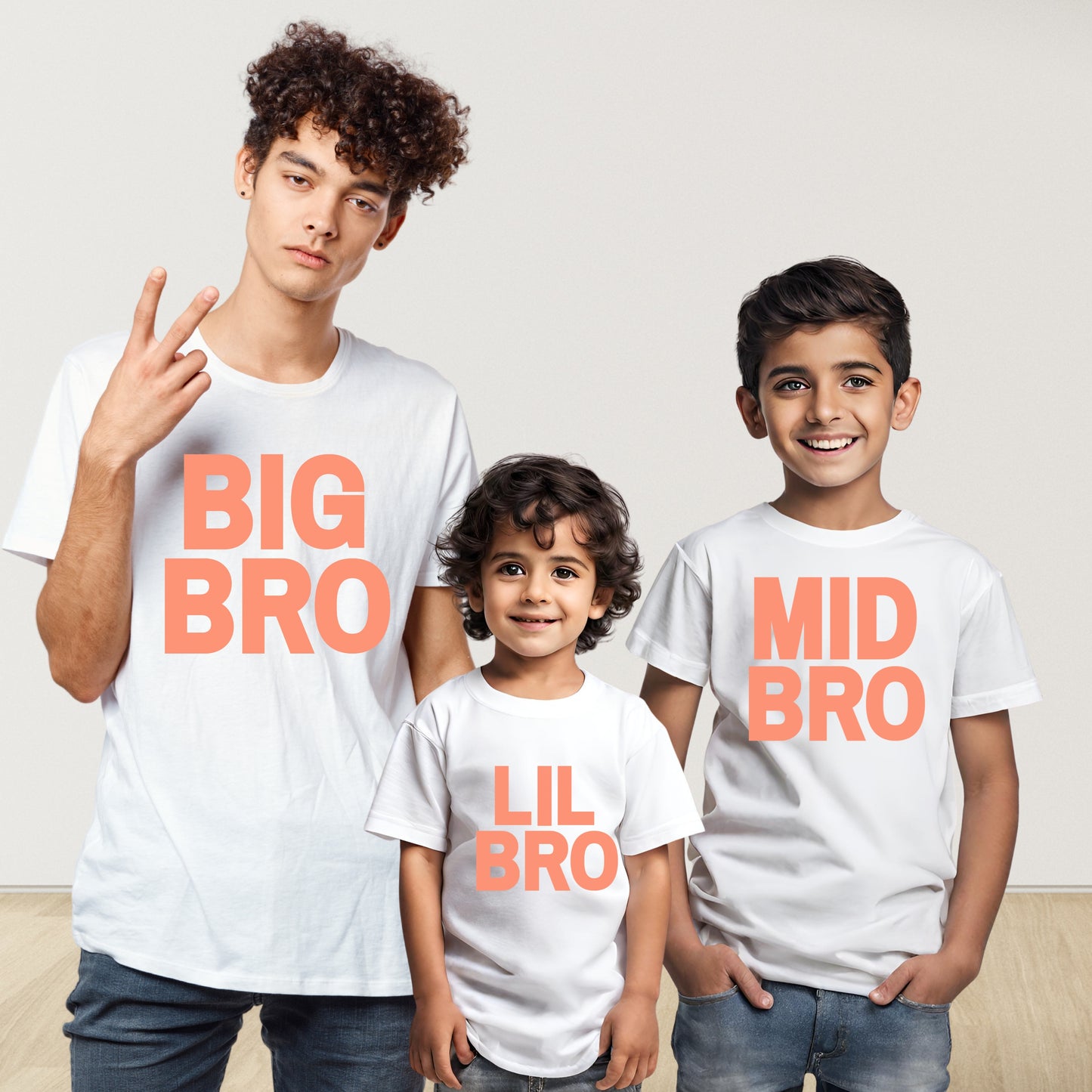 SIGNATURE BLUSH PEACH BRO/ BIG SIS MATCHING T-SHIRT