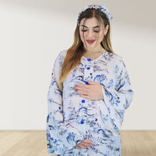 Load image into Gallery viewer, FRENCHY BLUE LAYERED  RUFFLE MATERNITY AND NURSING GOWN
