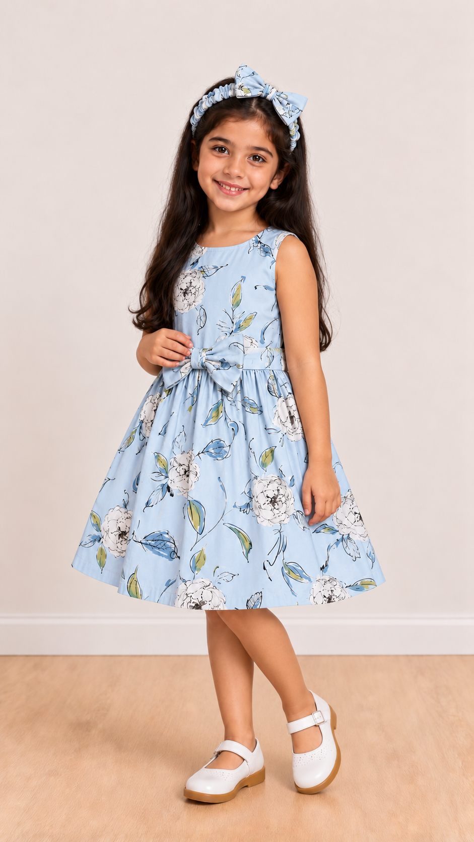 Powder Blue Arte Twirl Dress matching with mom and baby