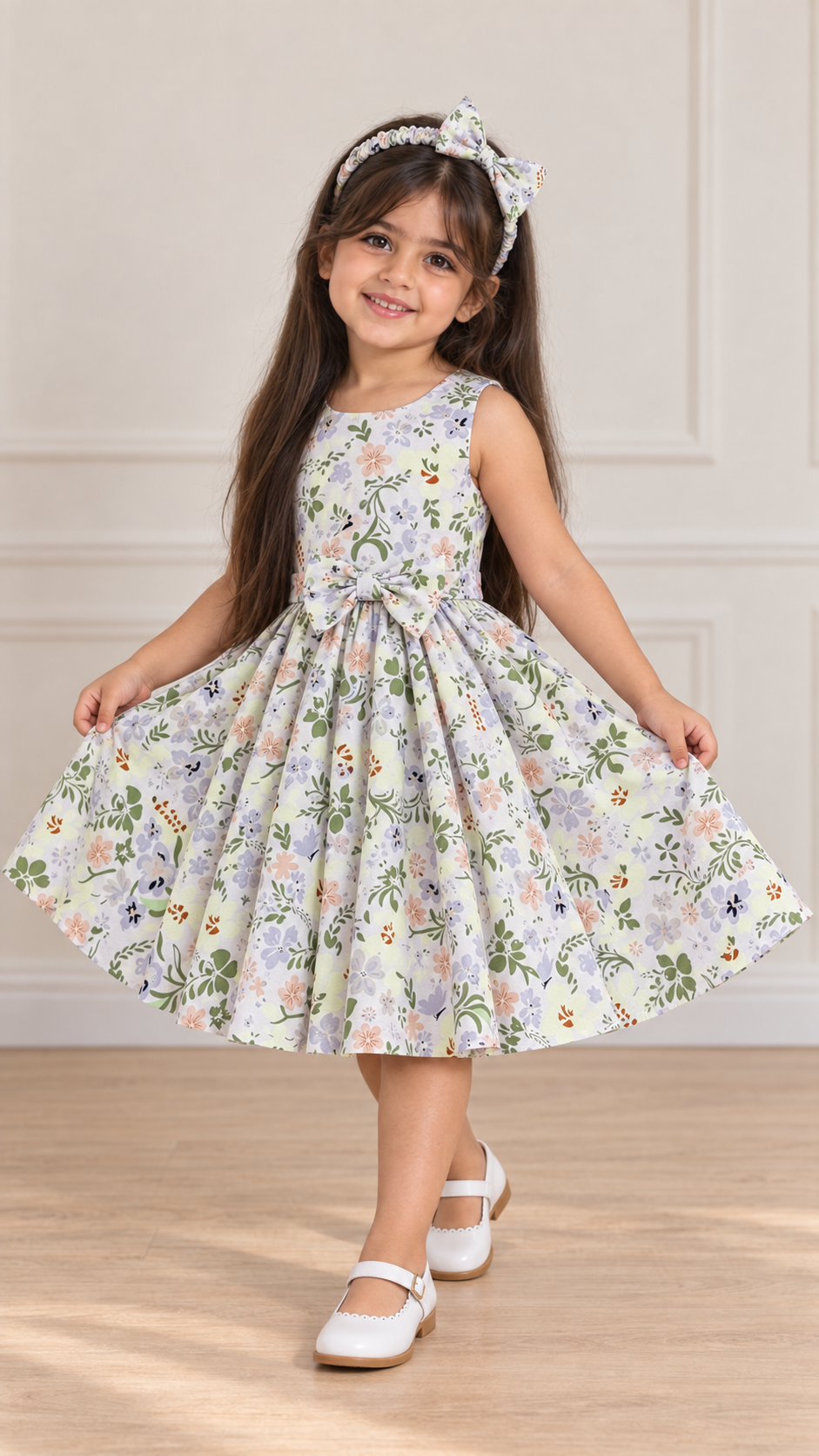 Blossom Twirl Dress matching with family set 