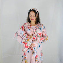 Load image into Gallery viewer, BLUSH PINK FLORAL MATERNITY MAXI AND SWADDLE BLANKET  SET
