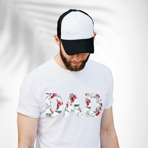 POPPY RED FLORAL MATCHING DAD T-SHIRT