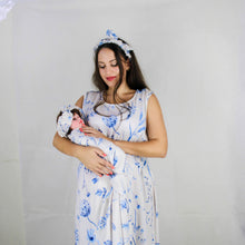 Load image into Gallery viewer, SAND BEIGE WILD FLOWER MOMMY AND ME 5 IN 1 LONG MATERNITY SET
