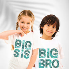 Load image into Gallery viewer, TURQUOISE PATTERN PRINT BIG BRO / BIG SIS MATCH T-SHIRT
