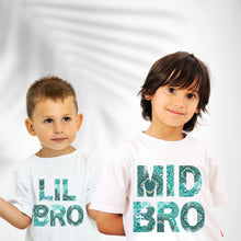 Load image into Gallery viewer, TURQUOISE PATTERN PRINT BIG BRO / BIG SIS MATCH T-SHIRT
