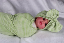 Load image into Gallery viewer, Shades of olive cotton stretch swaddle set - mommyandmearabia
