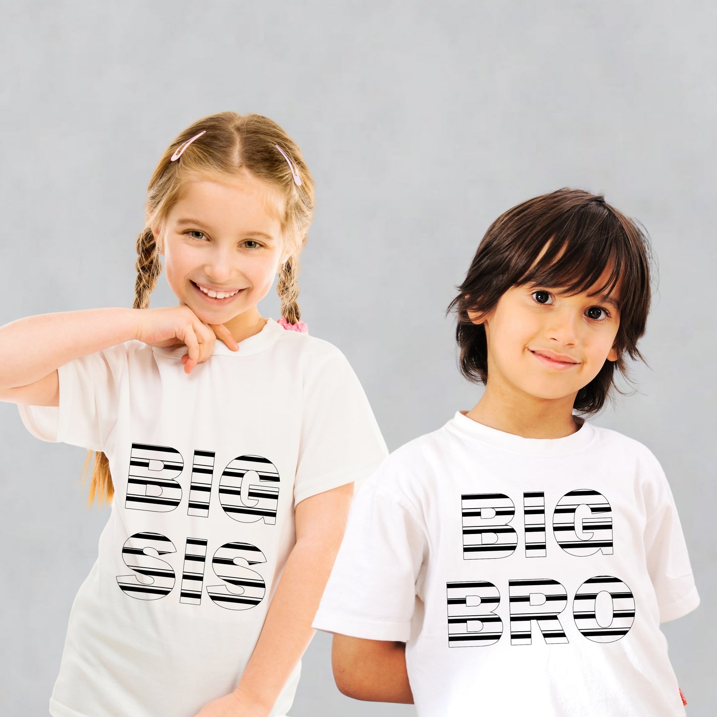 B&W STRIPES BIG BRO / BIG SIS MATCHING T-SHIRT - mommyandmearabia