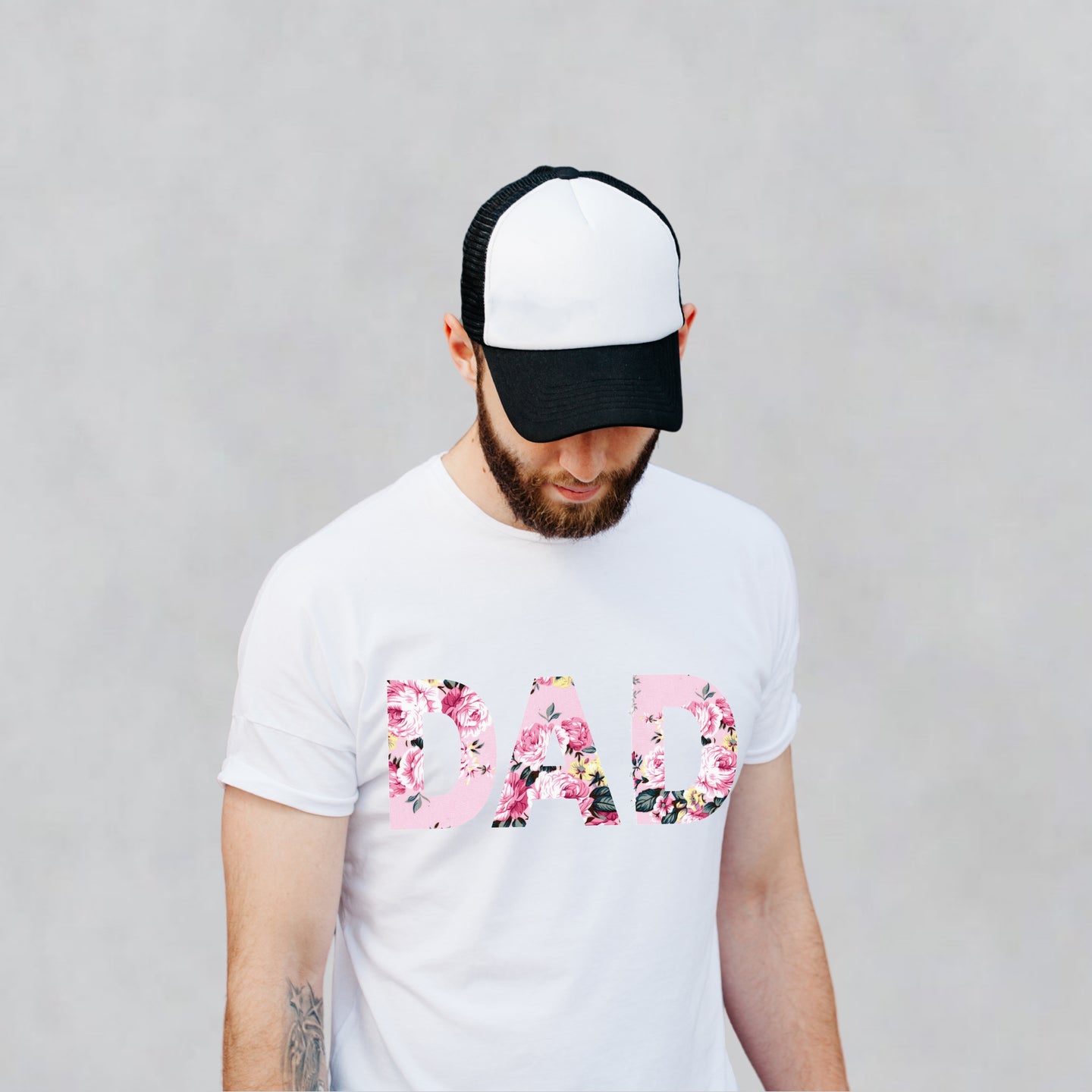 PINK FLORAL MATCHING DAD T-SHIRT - mommyandmearabia