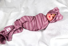 Load image into Gallery viewer, Shades of Purple  cotton stretch swaddle set - mommyandmearabia
