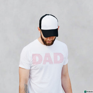 PINK AND WHITE STRIPES DAD MATCHING T-SHIRT - mommyandmearabia