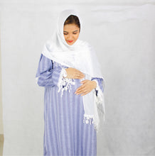 Load image into Gallery viewer, PURPLE COTTON MATERNITY AND NURSING LONG NIGHTDRESS
