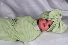 Load image into Gallery viewer, Shades of olive cotton stretch swaddle set - mommyandmearabia
