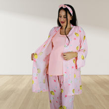 Load image into Gallery viewer, BABY BEE MATERNITY AND NURSING LONG PYJAMA SET WITH SWADDLE SET
