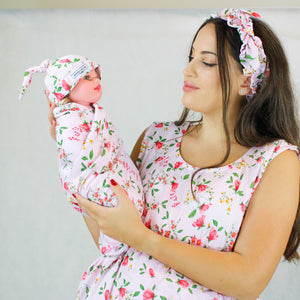 PINK TULIP MOMMY AND ME 5 IN 1 LONG MATERNITY SET